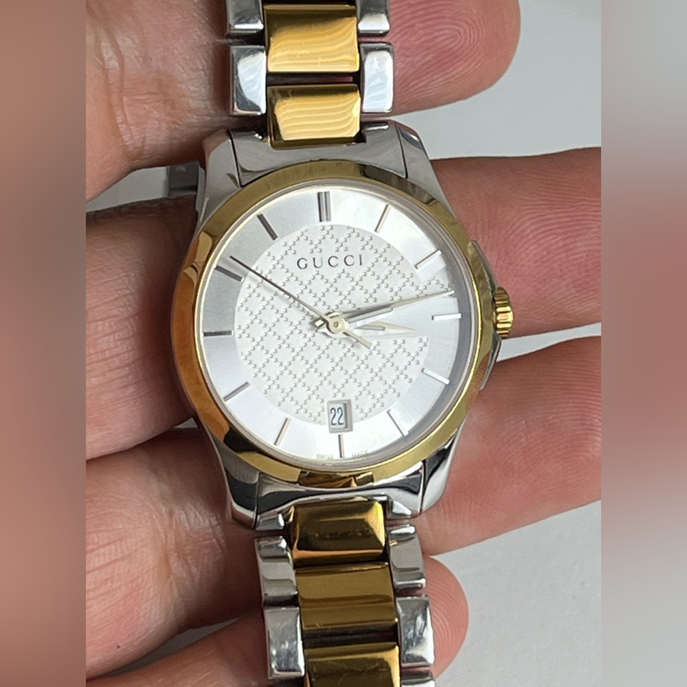 GUCCI G-Timeless YA126531 Two-Tone PVD Stainless Steel ladies Watch - Picture 10 of 17